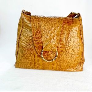 NWOT Tan Croc Leather Handbag